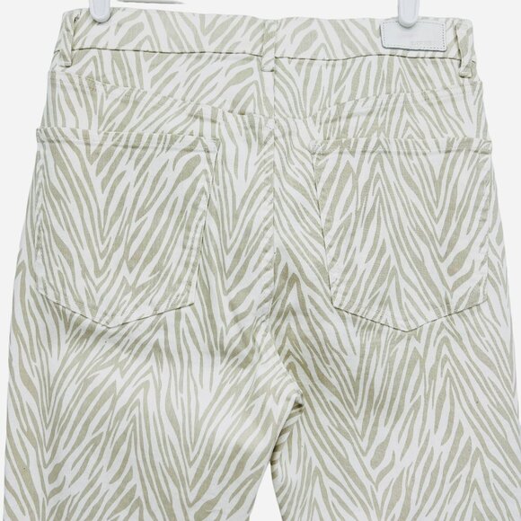 EXPRESS Women Jeans Super High Rise Slim Ankle Stretch Ivory Tan Animal Print 2R - Picture 4 of 12